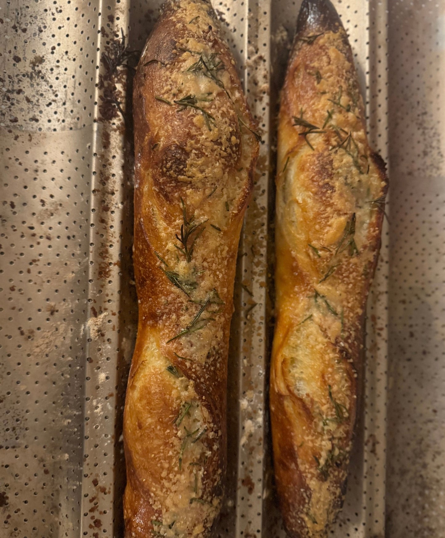 Fresh organic sourdough French baguettes made to order.
