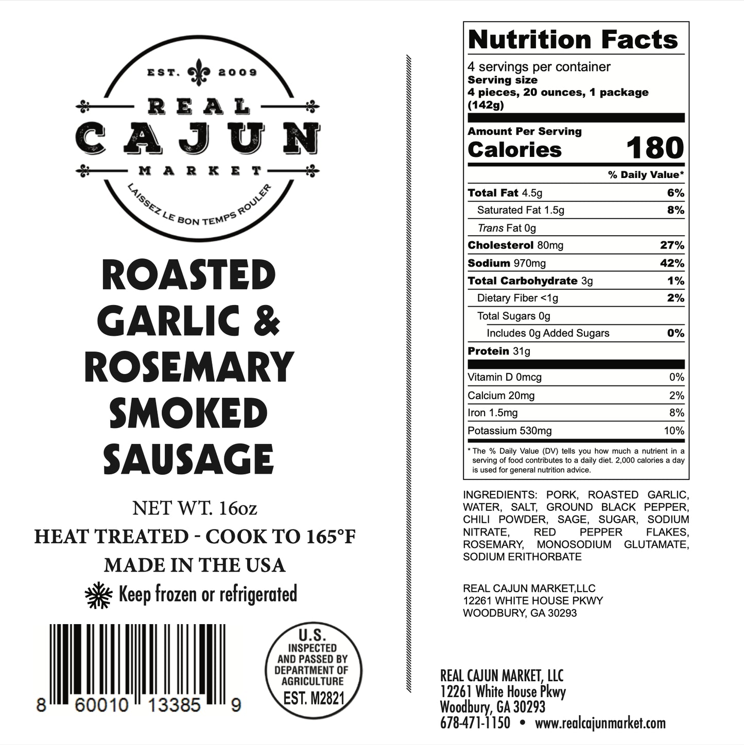 Real Cajun-Smoked Sausage