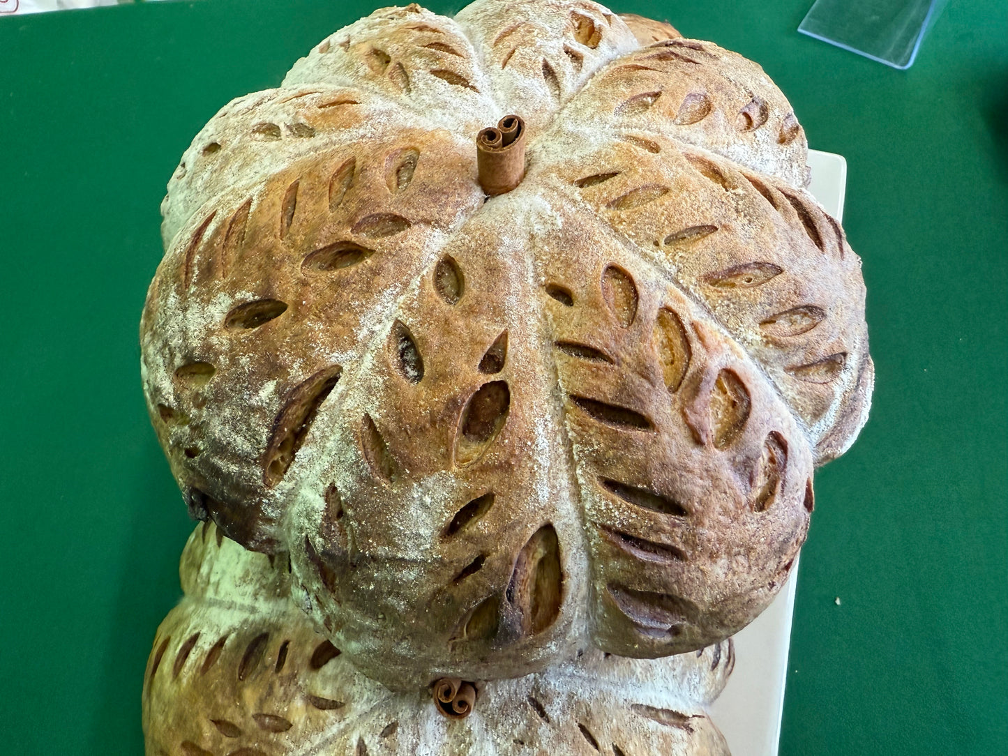 Pumpkin shaped organic sourdough loaf