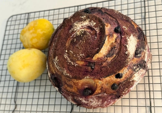 Artisan Organic Blueberry Lemon Zest Sourdough Loaf