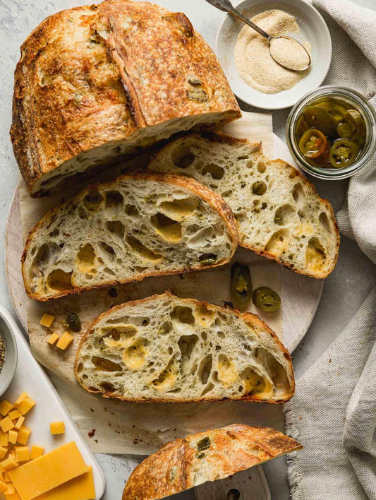Organic gourmet Jalapeño Cheddar Sourdough Loaf
