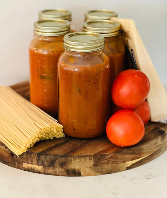 Homemade spaghetti sauce with garlic and fresh herbs, rich and savory.