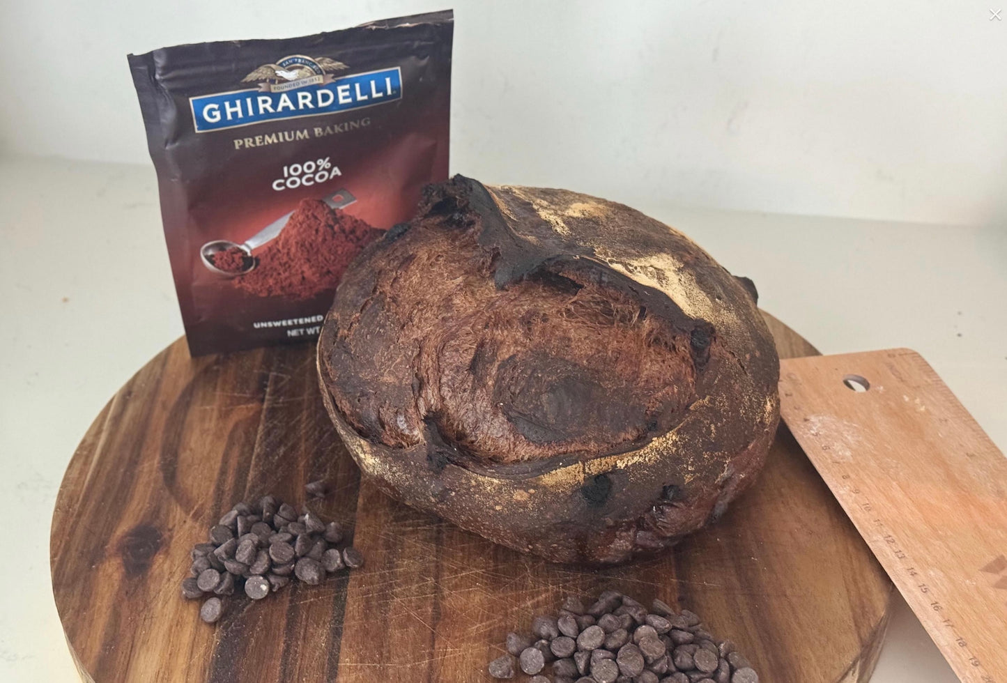 Chocolate sourdough loaf. Made with Ghirardelli chocolate
