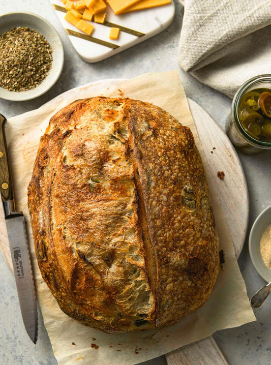 Organic gourmet Jalapeño Cheddar Sourdough Loaf