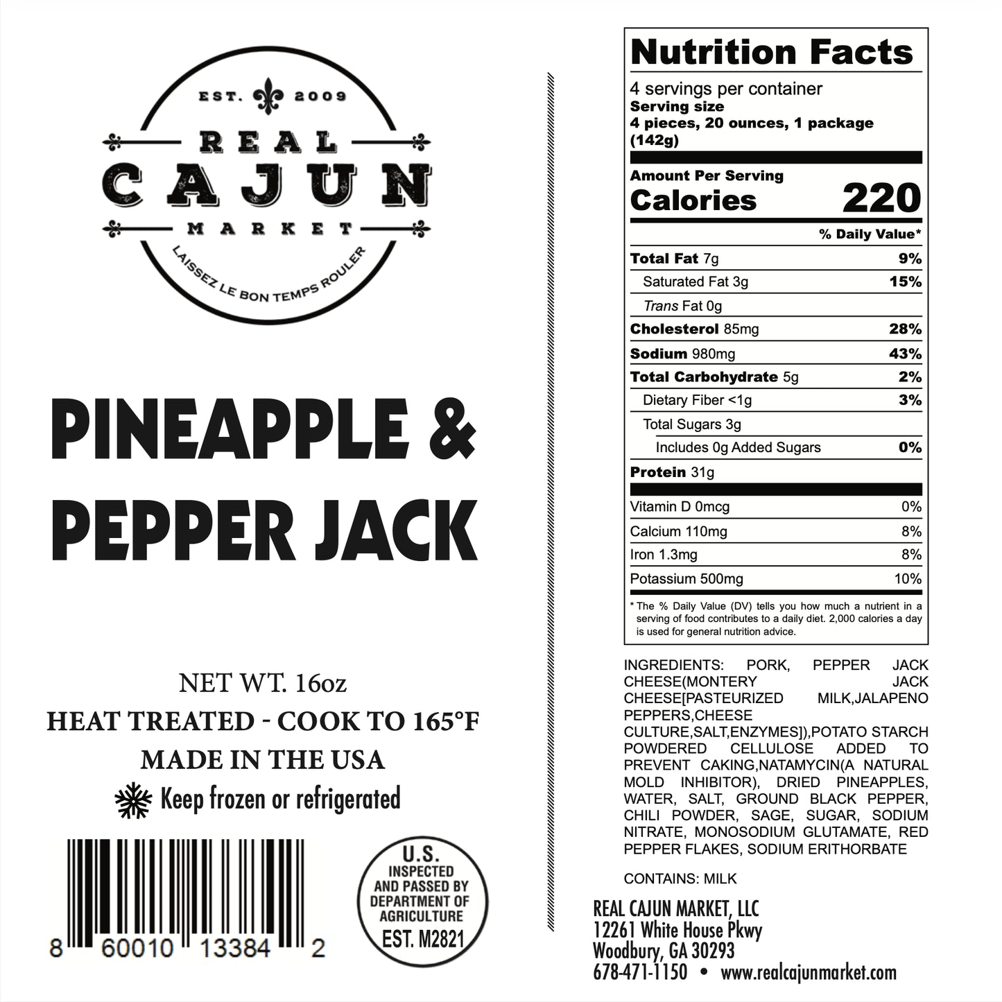 Real Cajun-Smoked Sausage